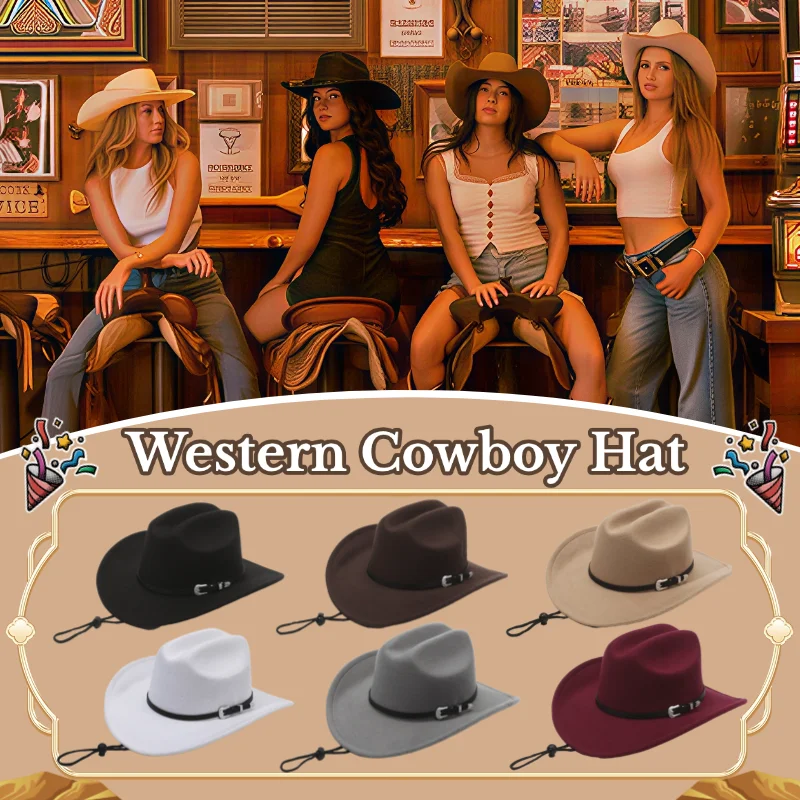 3-24Pcs Cowboy Hats Wedding Western Cowboy Hats Party Bachelorette Cowgirls Hats with Shapeable Wide Brim for Party Guests Gifts view 2