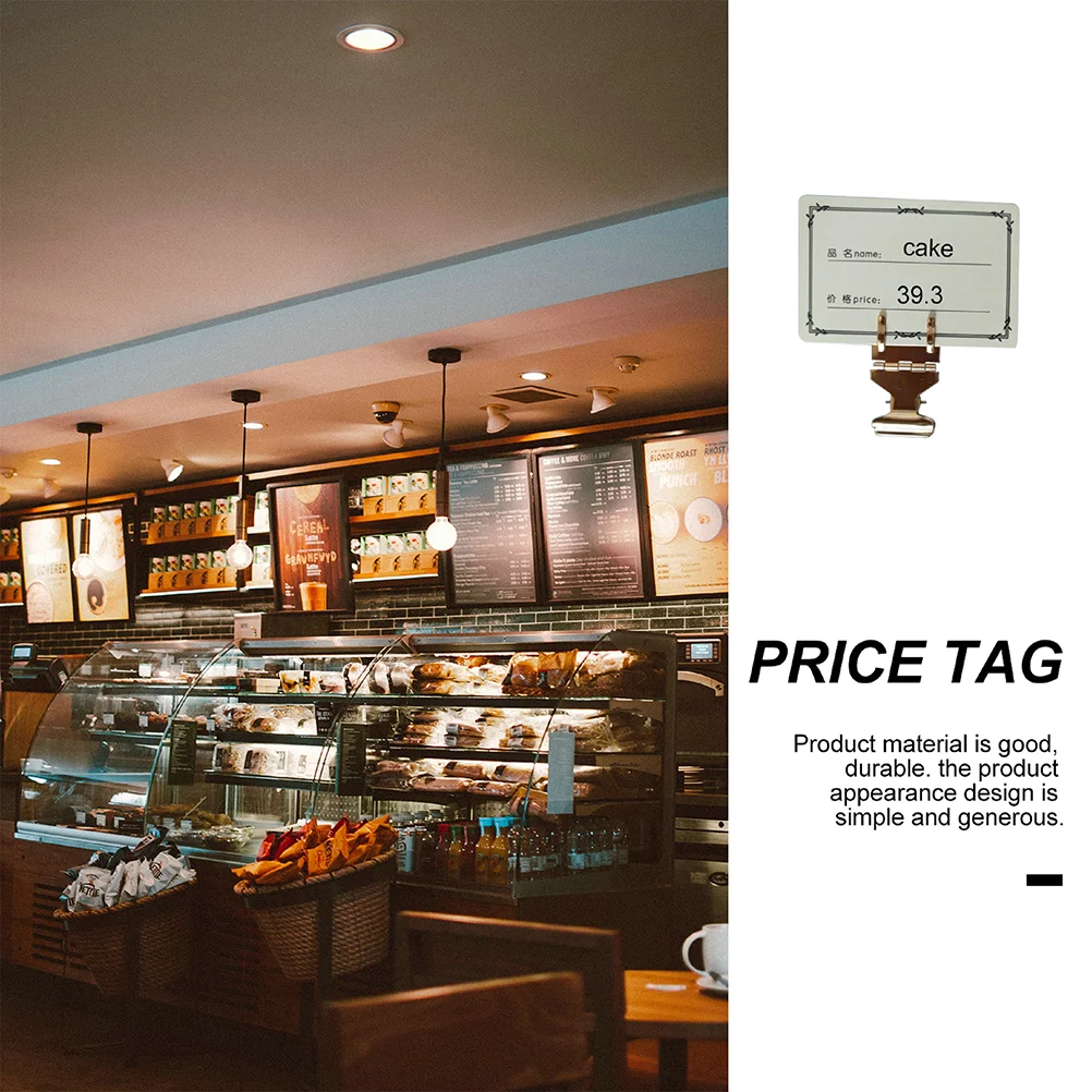 5 Pcs Price Tag Clips Metal Chalkboard Holder Display Rack Electroplated Iron Retail Store Supermarket Advertising Info Quick