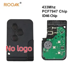 1/5/10 pz 3 pulsanti chiave a distanza Card 433Mhz PCF7947 Chip pcf7926 per Renault Megane 2 3 II Scenic 2003 2004 2005 2006 2007