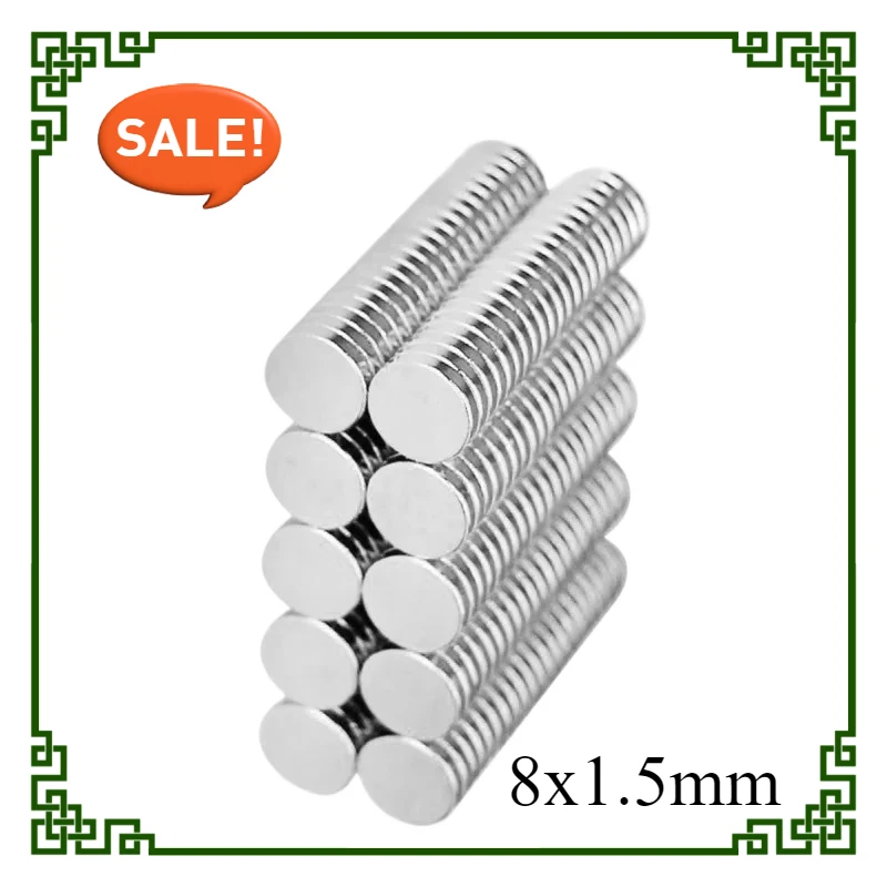 8x1.5mm  Circular Small Magnet Strong 8x1.5 Neodymium Magnet Disc 8x1.5mm Permanent Rare Earth Magnet  8*1.5 8x15mm