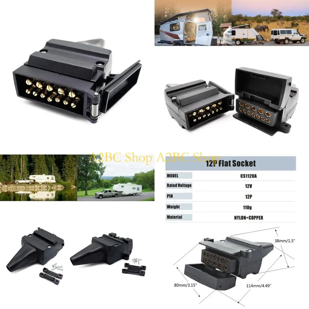 

A2BC Australian Trailer Plug Socket Male Female Adaptor Connector for Trailer RV