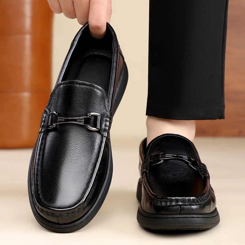 

Classic White/black Outdoor Breathable Anti Slip Driving Shoes Fashionable Mens Comfortable Casual Formal Business Leather Shoes