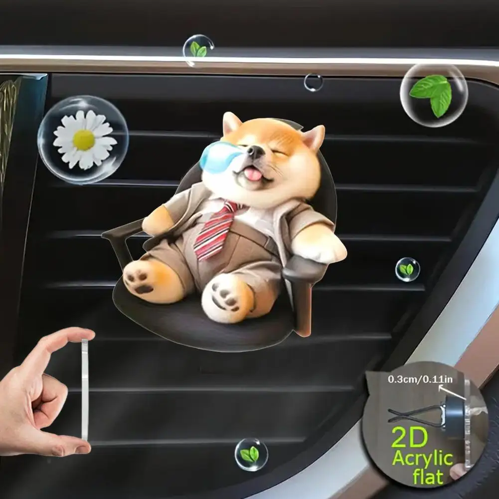 Clipe Decorativo de Acrílico para Saída de Ar de Carro com Desenho Animado Fofo, Acessório Criativo de Acrílico para Interior de Carro com Tema Anime,