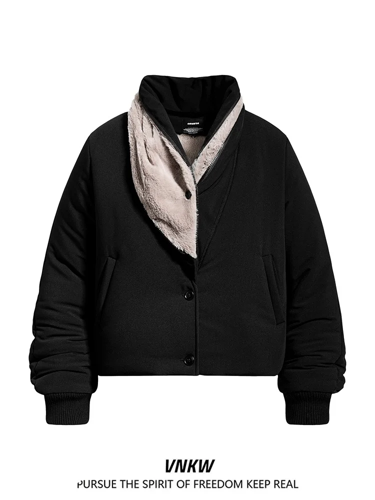 

Утепленное шерстяное хлопковое пальто унисекс с воротником-стойкой в стиле Цинго, дизайнерский крой, плотное, универсальное