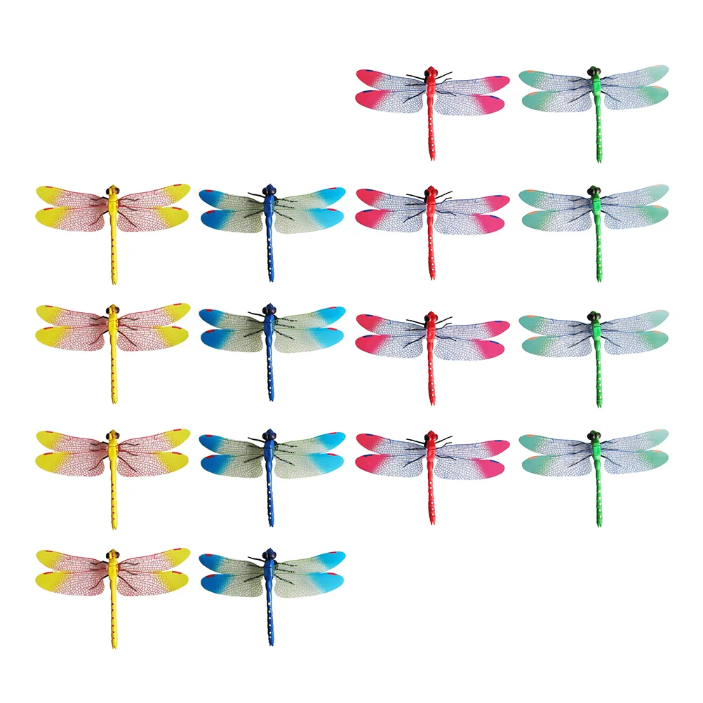 

20 Pcs Simulation Dragonfly Outdoor Artificial Plants Plastic Model Garden Fake Shape Decor Pp Indoor Ornament Miss Adornment