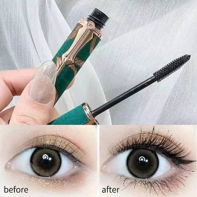 Mascara à friser imperméable, anti-sudorifique, sans bavure, longue durée, optique à friser, maquillage, fibre naturelle, cosmétiques