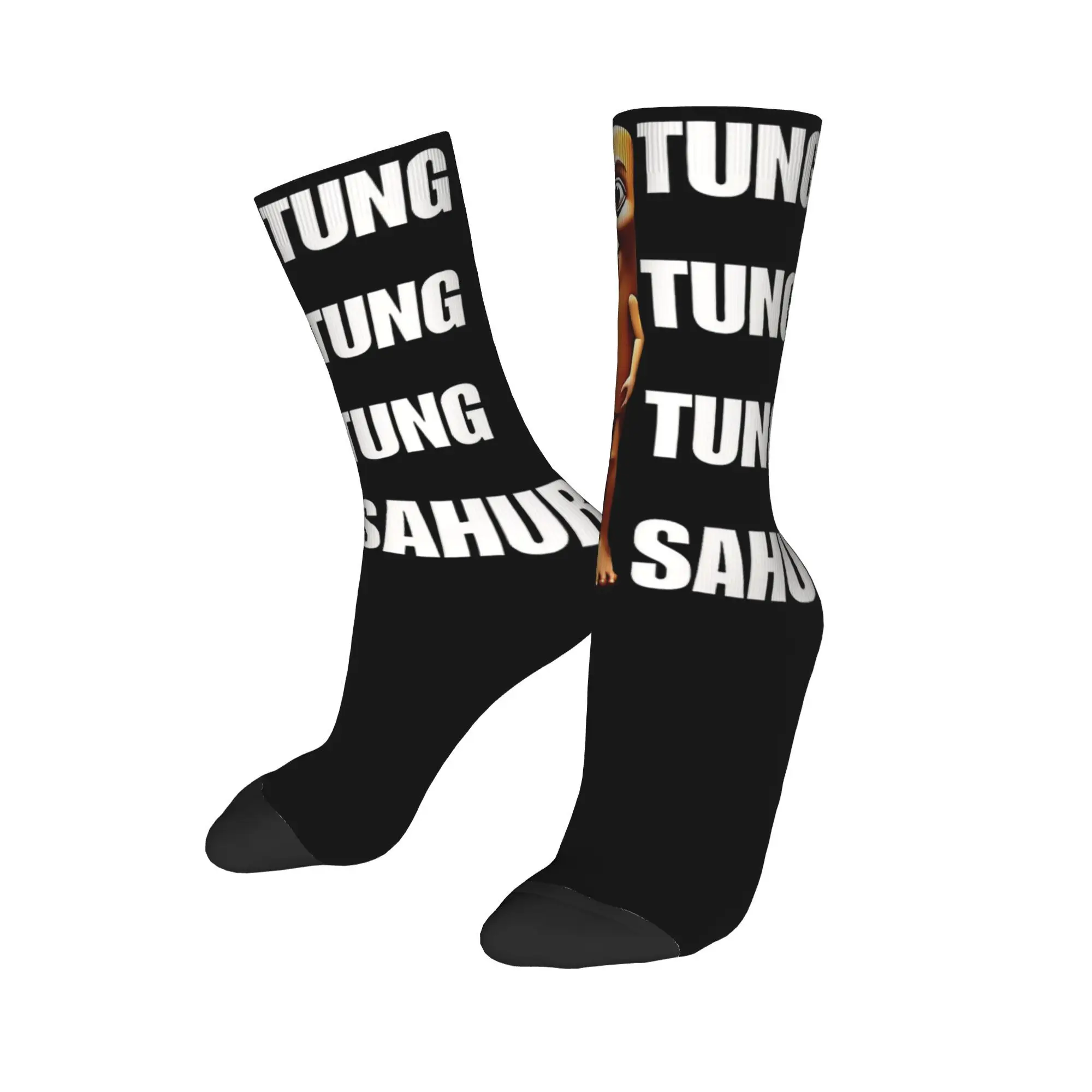 

Trendy Women Men Crew Socks Tung Tung Tung Sahur Funny Ramadan Meme Merch Cozy Italian Brainrot Non-slip Socks