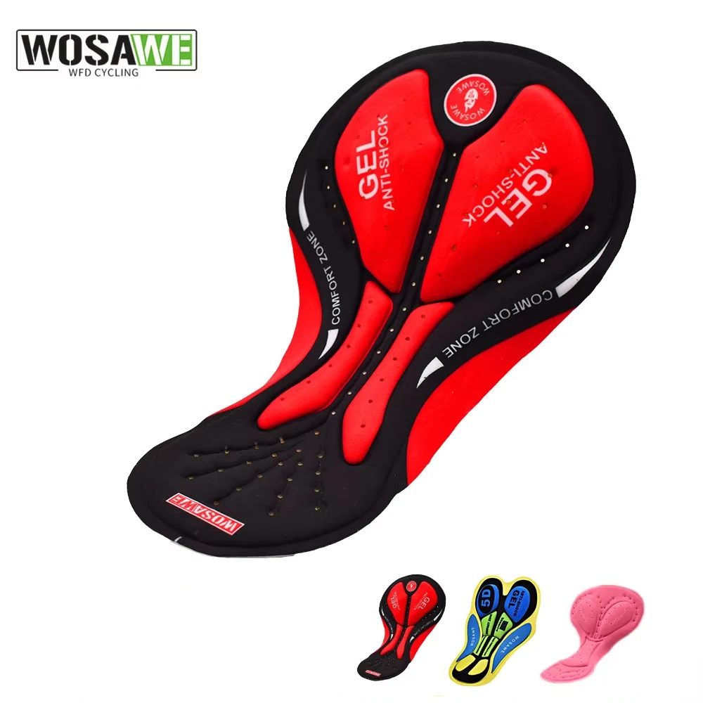 WOSAWE الرجال النساء الدراجات وسادة السراويل وسادة ثلاثية الأبعاد جل الوسادة تنفس الطريق الجبلية دراجة ركوب وسادة DIY بها بنفسك للملابس الداخلية Underpant