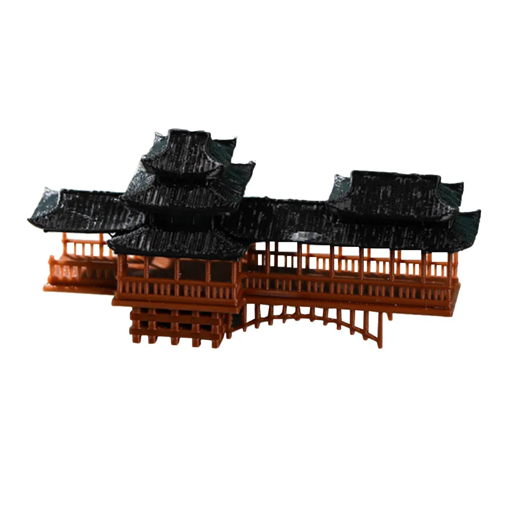 Miniature Bridge Small Plastic Pagoda Statue Asian Bonsai Garden Bridge Japanese Decor Outdoor Micro Landscape Accessories Mini