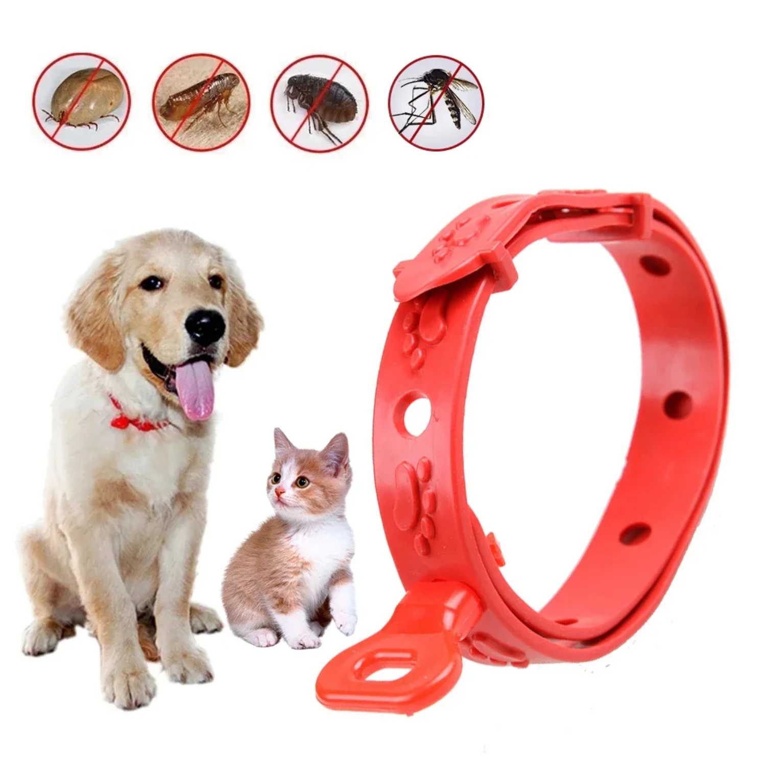 Flea And Tick Collar Silicone Adjustable Dogs Cats Collar 24 Month Protection Anti-mosquitoes Insect Repellent Pet Supplies Toys