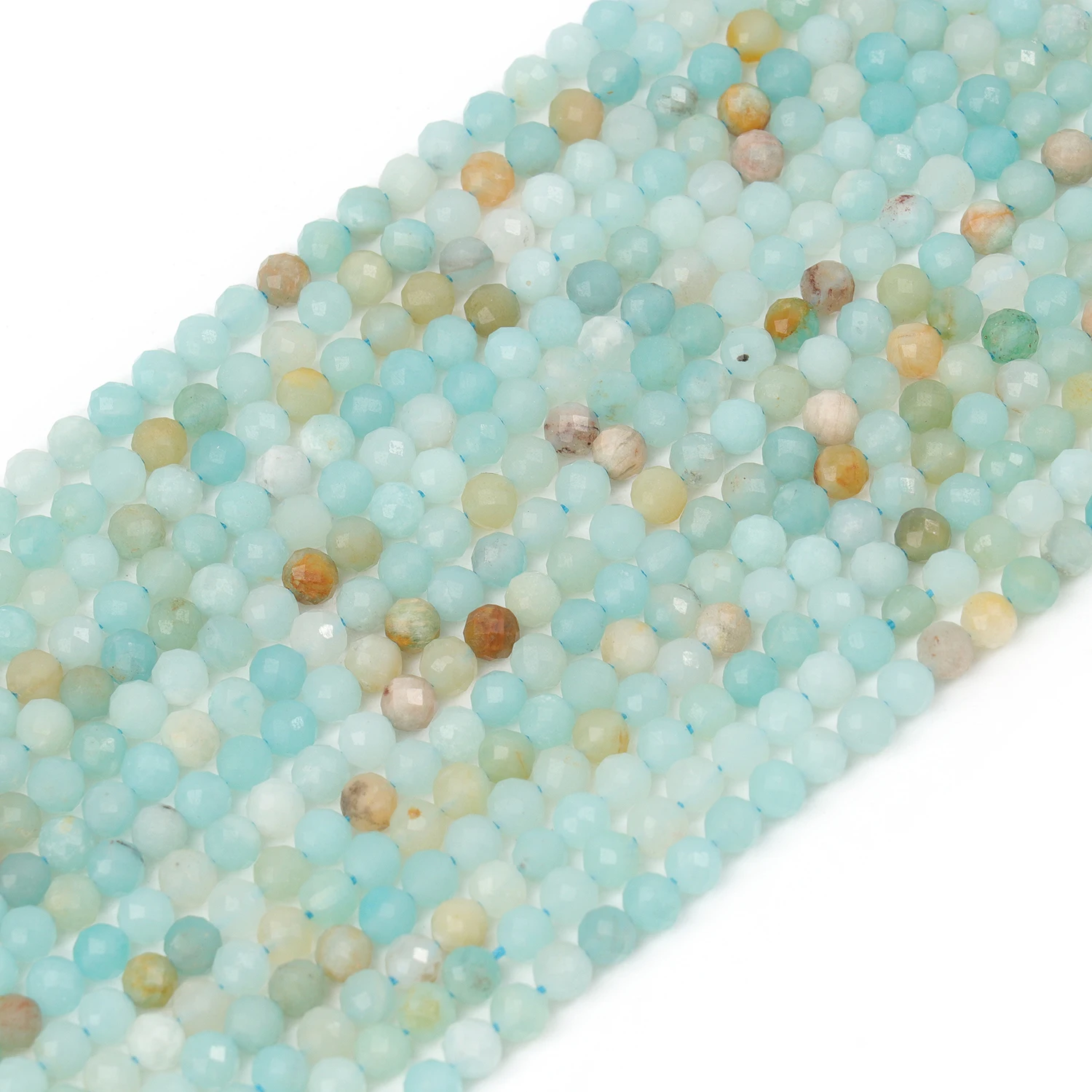Großhandel Facettierte 2 3 4mm Naturstein Bunte Amazonit Perlen Runde Kleine Lose Perlen für Schmuckherstellung DIY Armband Halskette – Detail 2