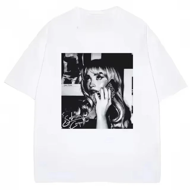 Camiseta retro Sabrina Carpenter Sweet Tour Fashion hip - hop camiseta súper grande para mujeres fanáticos de la camiseta Y2K