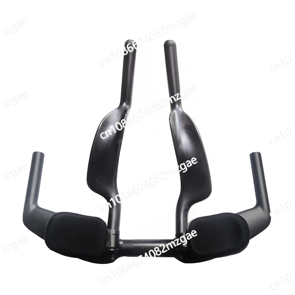 دراجة من ألياف الكربون راحة طويلة وضع مقود دراجة الطريق سباق TT وضع المقود التدريب على راكب الأرض