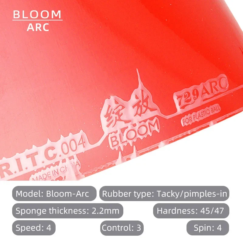 Original Friendship 729 Bloom Table Tennis Rubber Tacky Ping Pong Rubber Pimples-in for Fast Attack with Loop Drive