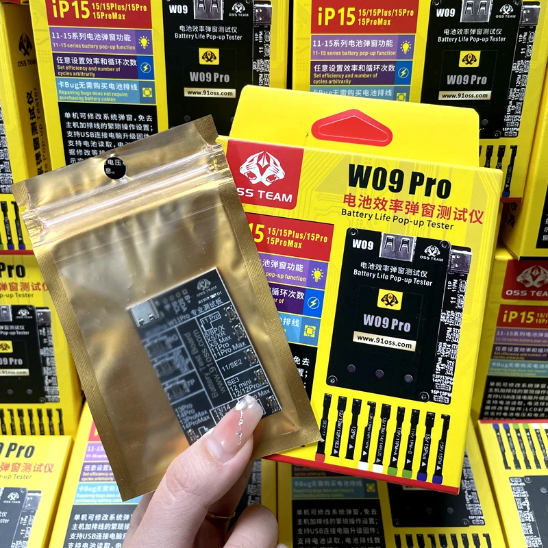 OSS W09 Pro V3ประสิทธิภาพแบตเตอรี่เครื่องทดสอบป๊อปอัพโทรศัพท์มือถือ11-15น. ไม่จำเป็นต้องใช้สายเคเบิลภายนอกเครื่องมือปรับเปลี่ยนข้อมูลแบตเตอรี่