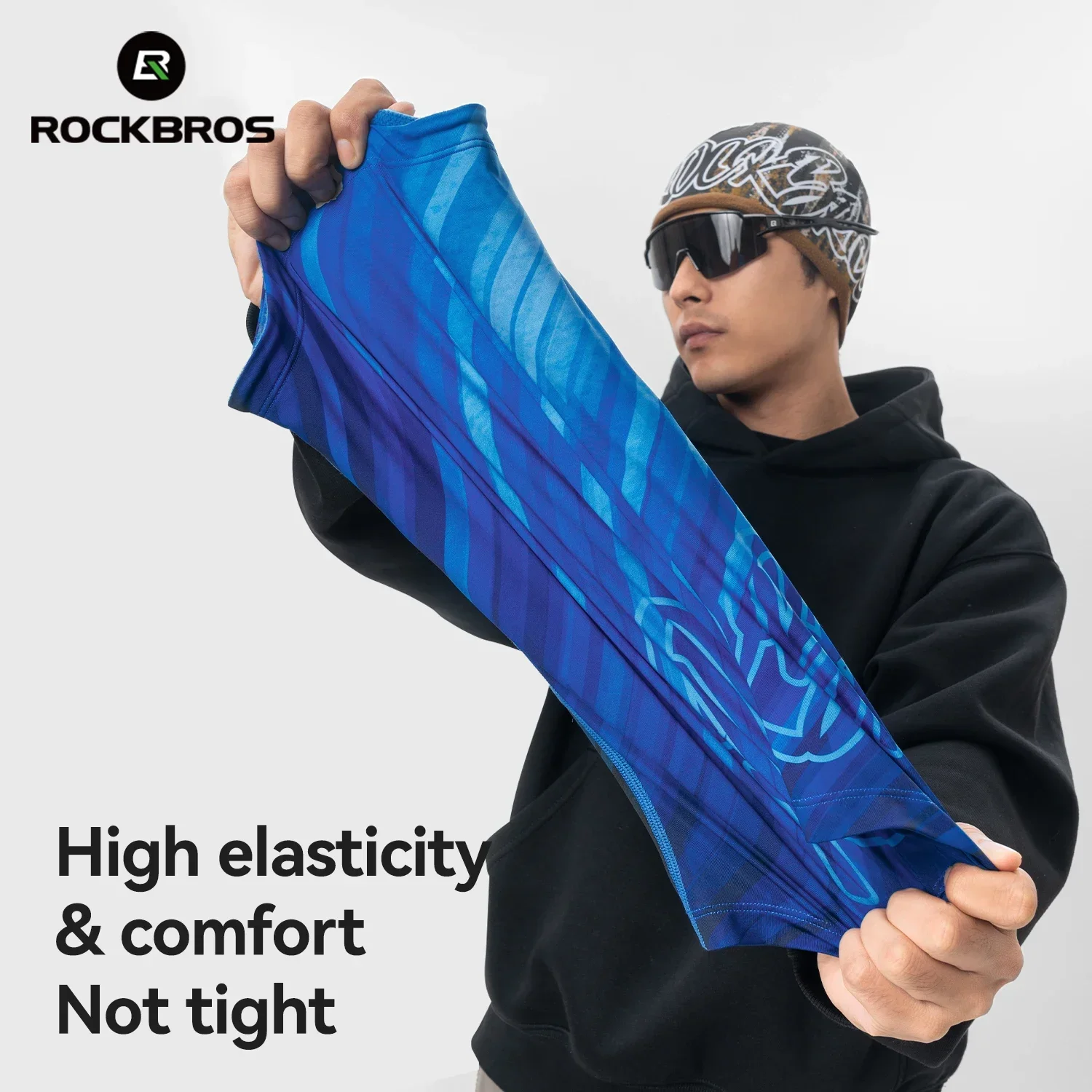 

ROCKBROS Full Face Mask Neck Tube Outdoor Sports Bandana Scarf Polar fleece Warmer Sports Elastic Double-sided Travel Mask