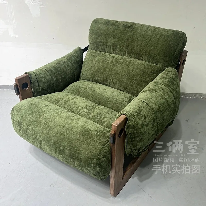 HHBed And Breakfast Balcony Single Leisure Chair Living Room Retro Size Apartment Simple Recliner