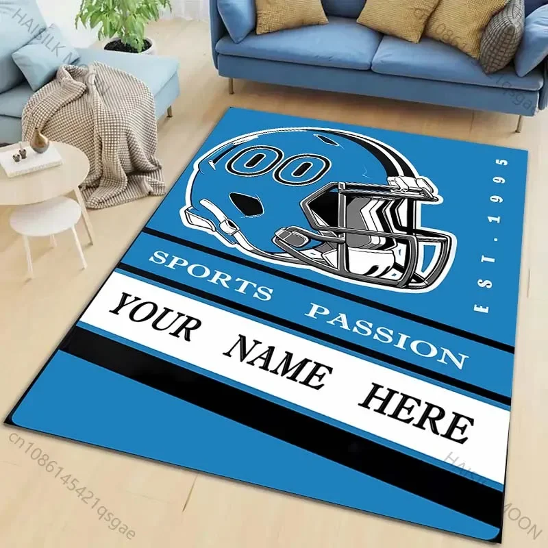 

Rugby Team Print Personalized Custom Name Carpet for Living Room Bedroom Home Decor Non-slip Floor Mat Modern Rug Luxury Gift