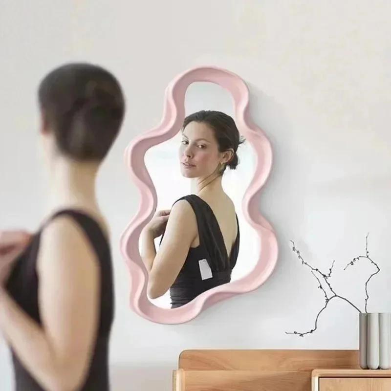 

Student Dormitory Bathroom Wall Mounted Mirror Bedroom Living Room Decor Cloud Shaped Desktop Vertical Makeup Mirror