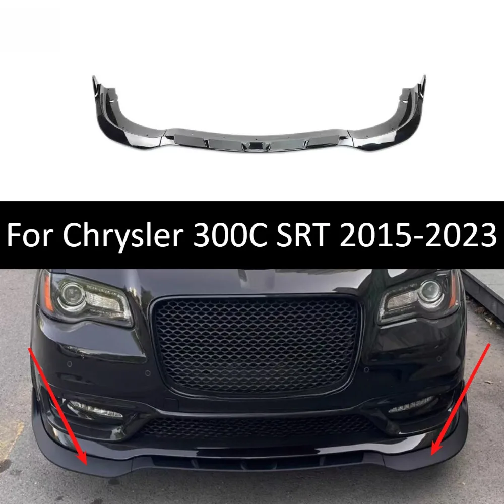 Front Lip Splitter For Chrysler 300C SRT 2015-2023 Gloss Black 3PCS Bumper Spoiler Body Kit Exterior Trim Accessories Auto Parts