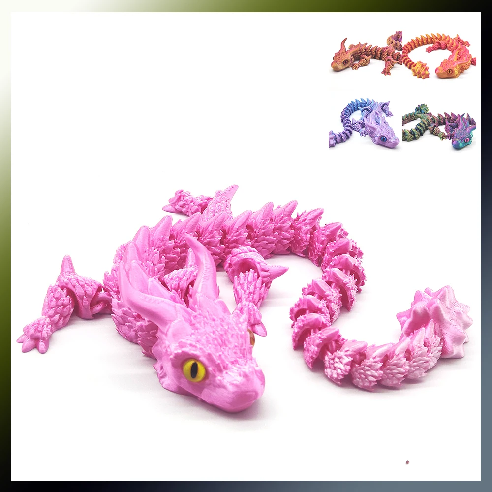 3D Printed Toys Dragon Horn Figures Model Dragons Multi-joint Movable Ornament Decorative Desktop Creativity Novelty Kids Gifts