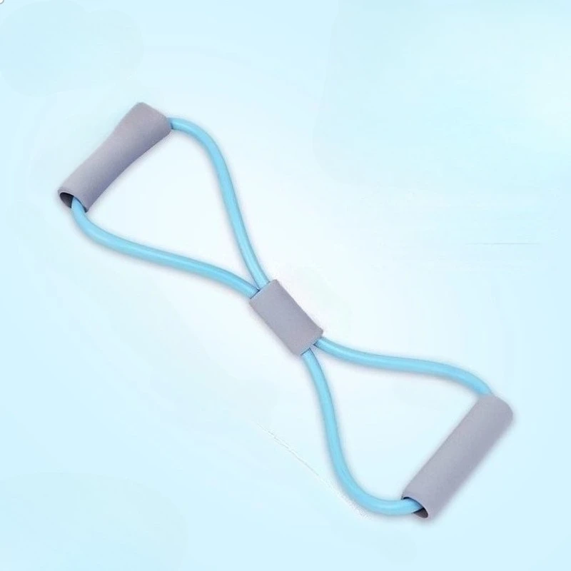 شريط الشد، شريط مقاومة لليوجا، موسع الصدر، 8 أشكال، أربطة مقاومة للياقة البدنية، تمرين كروسفيت، لون خالص