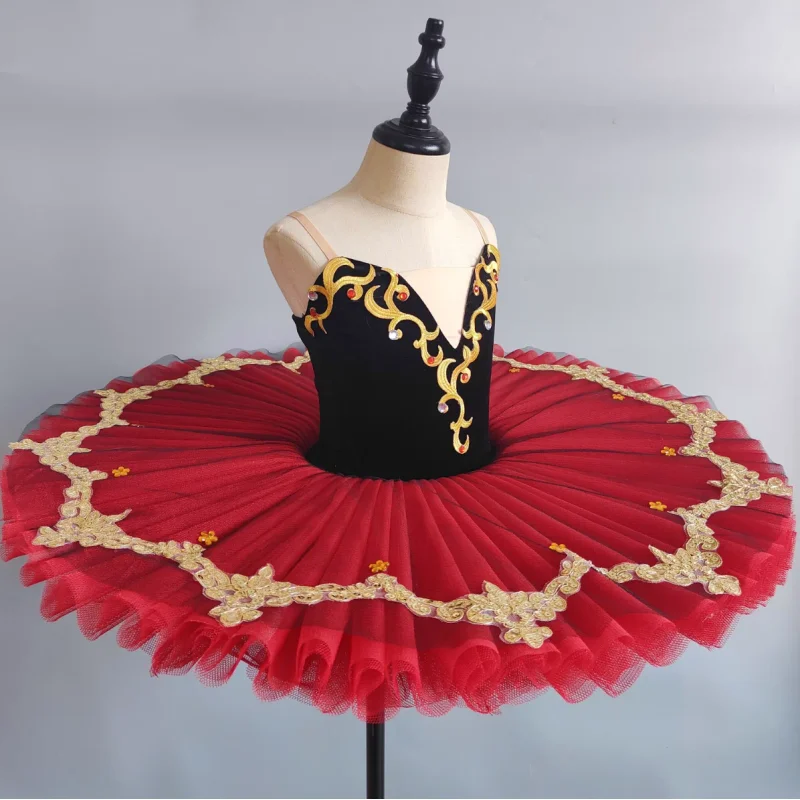 الأحمر المهنية الباليه توتو الباليه فطيرة بحيرة البجع توتو راقصة الباليه ازياء الرقص زي الشكل التزلج فستان الفتيات #1