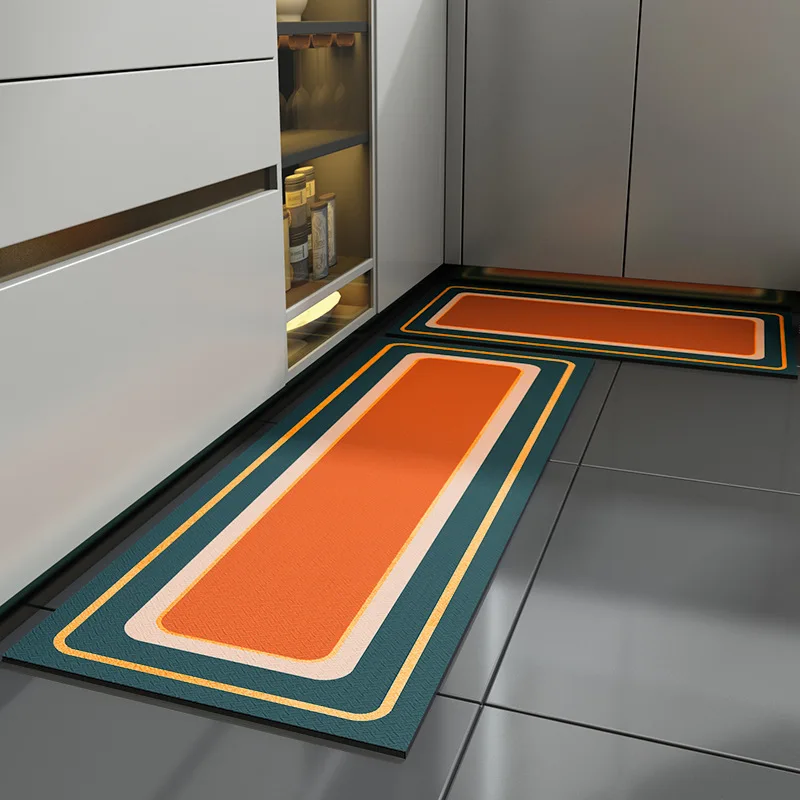 PVC Kitchen Mat Nordic Non-Slip Entrance/Hallway Doormat Brief Bathroom Carpet Home  Modern Waterproof Kitchen Rug