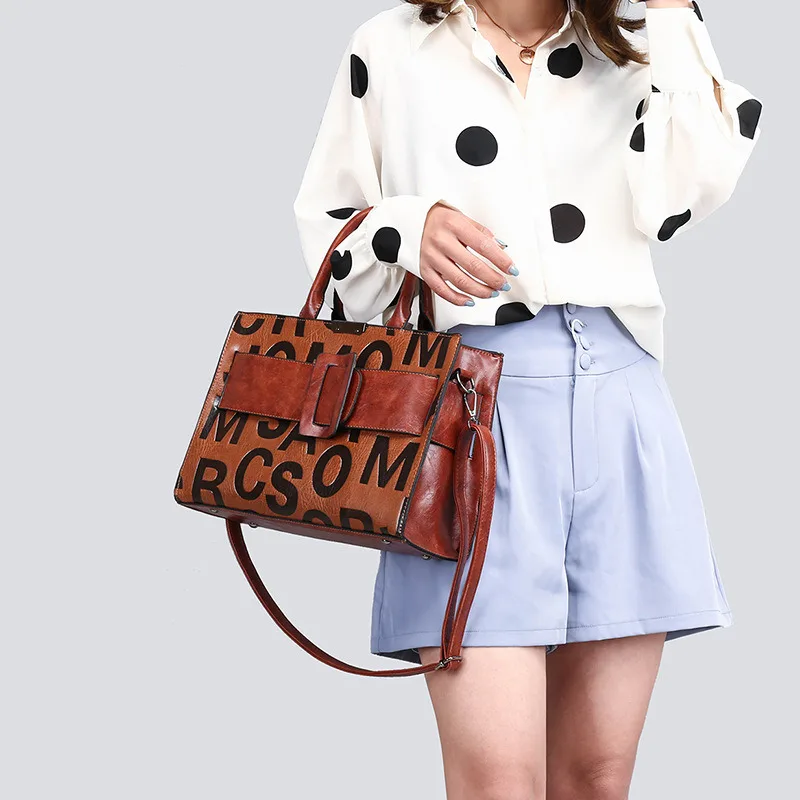 

New Tote Bag for Women's Commuting High Quality Texture Letter Printed Handbag for Women's Shoulder Bag Crossbody Bag