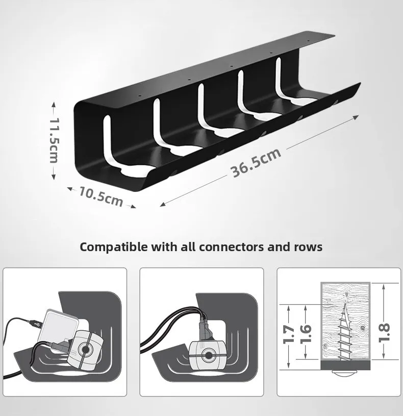 

Under Desk Cable Management Tray No Drill Steel Desk Cable Management Tray with Wire Organizer and Desk Cord Organizer