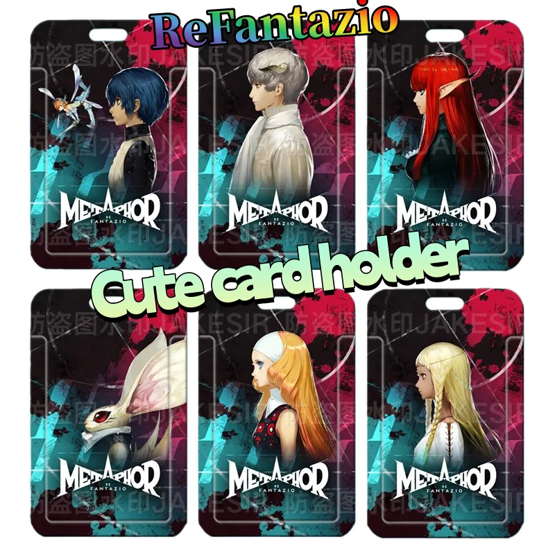 

ReFantazio Sliding Card Case Cute Cartoon Card Holder for Male and Female Students, for Meal Cards, Transit Cards, and IDs