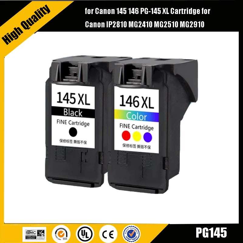 Einkshop Compatible 145XL 146XL PG 145 146 XL Ink Cartridge for Canon PG145 CL146 PG-145 CL-146 for pixma MG2410 MG2510 Printer