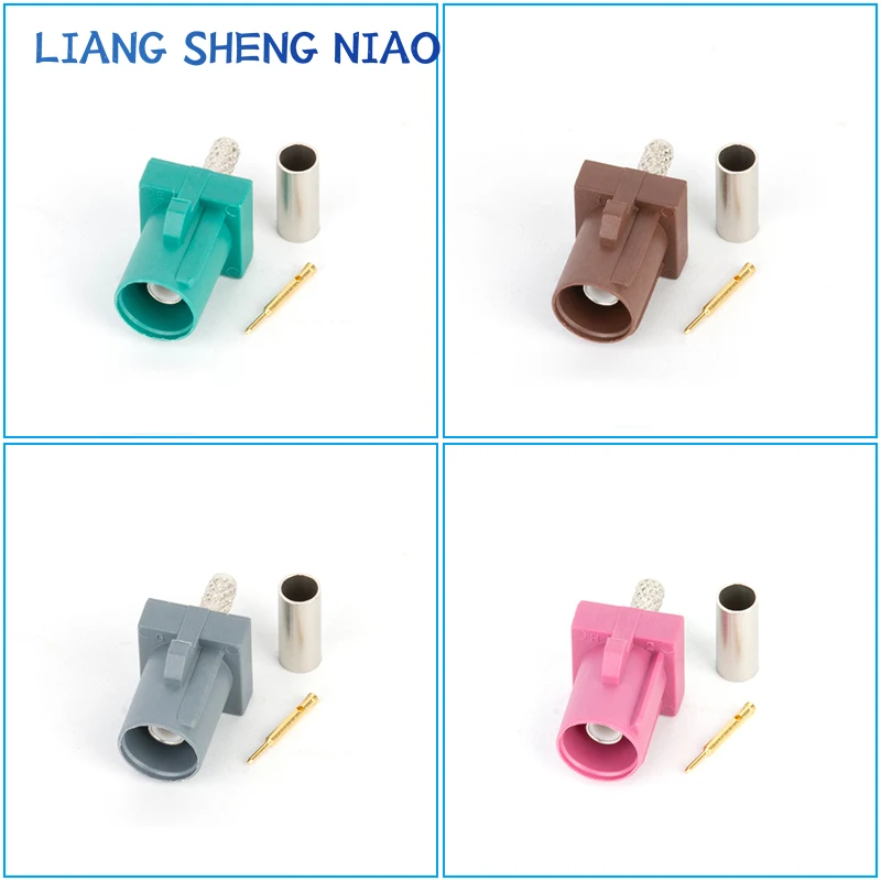 Fakra Mannelijke Stekker Auto Gps Connector Mannelijke Kop Rf Connector Fakra-1.5 Rg316/Rg174/Rg179 Coaxiale Varkensstaartkabel A/B/C/D/E/F/G/H/I/K/Z