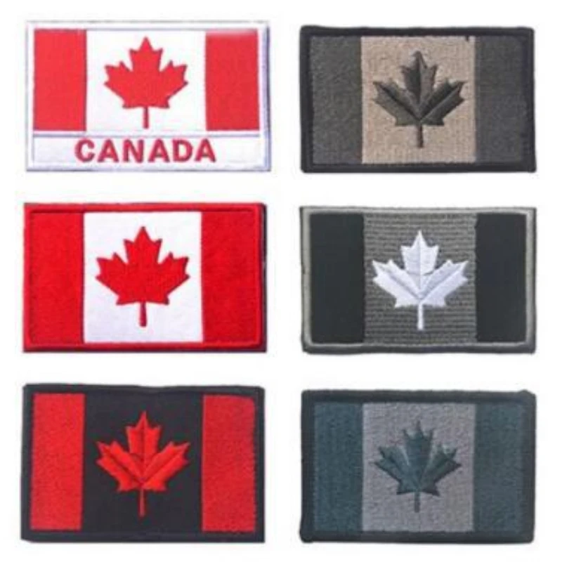 Toppe bandiera del Canada sui vestiti toppe per abbigliamento Patch tattica articoli militari distintivi sul distintivo del ricamo dello zaino