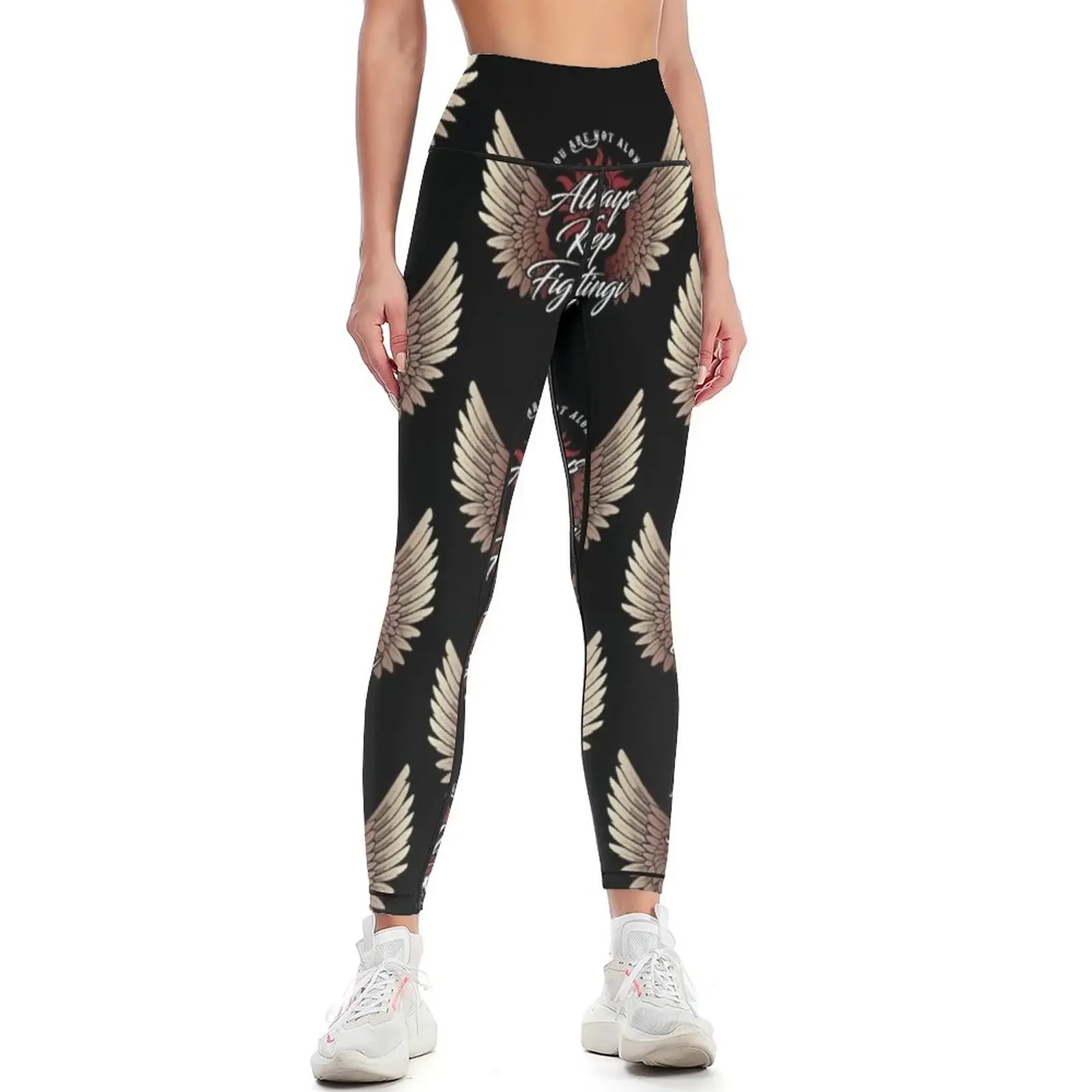 

Always Keep Fighting - Angelic Leggings Women's sports pants Women sportwear Fitness woman Women's pants Womens Leggings