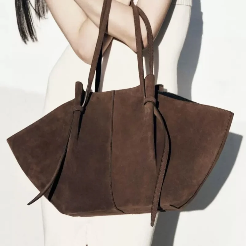 Tas Ketiak Bahu Tunggal Kulit Asli Retro Eropa dan Amerika Matte Kapasitas Ekstra Besar Selempang Fashion Sederhana Baru