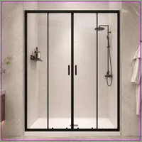 58-60" W x 72" H Four Sliding Semi-Frameless Glass Shower Door