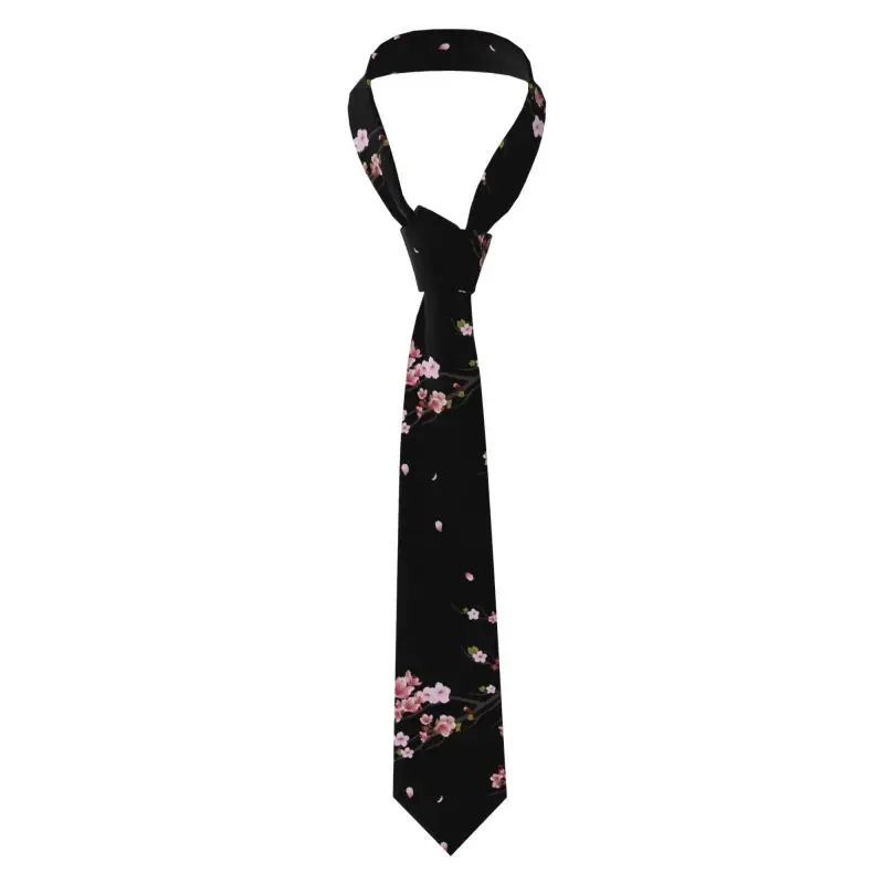 Japanese Cherry Blossom Sakura Neck Ties Funny Novelty Classic Neckties Neck Wear for Gentlemen Wedding Holiday Party Gift
