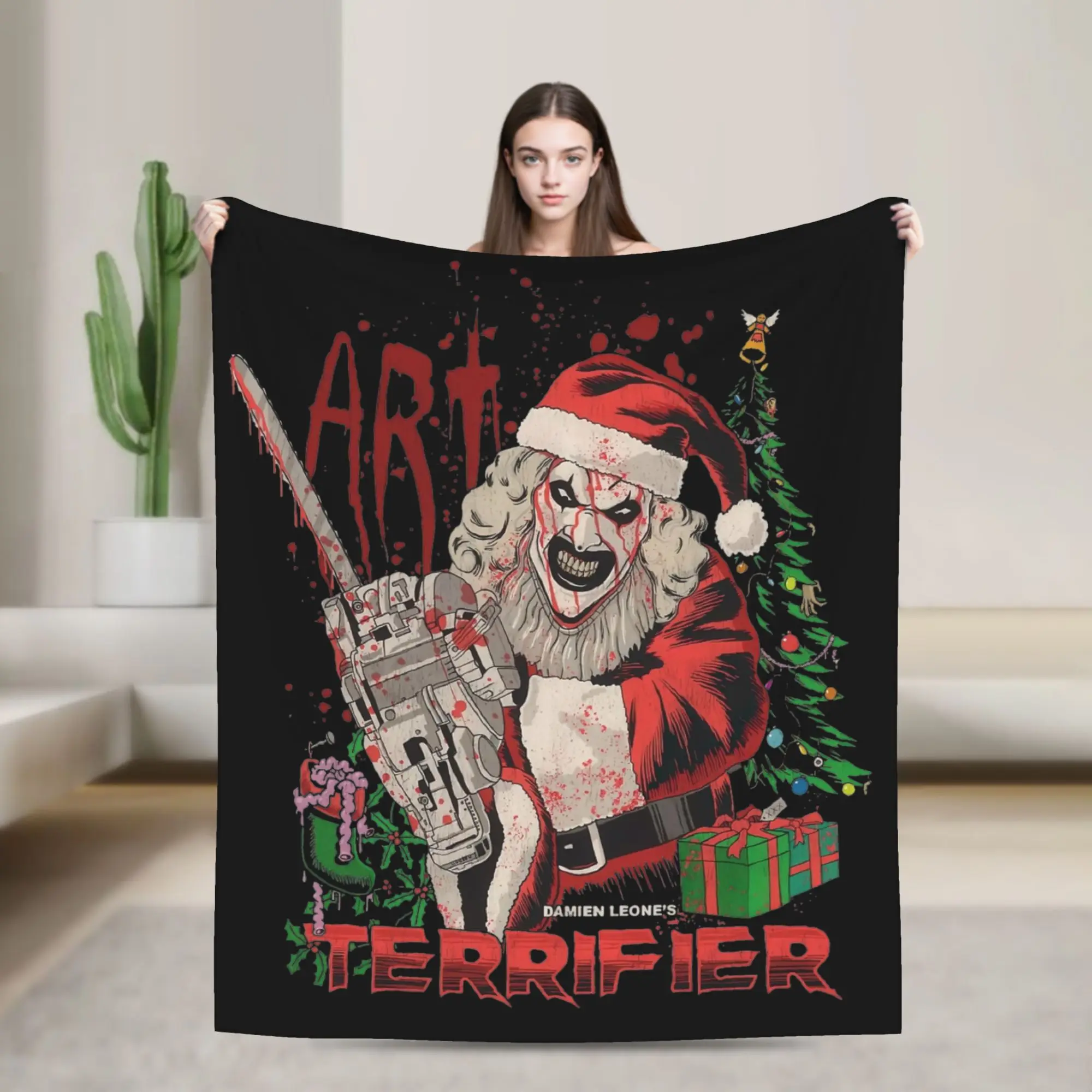 Art Clown Santa Terrifier 3 Blanket Fleece Textile Decor  Breathable Ultra-Soft Throw Blanket for Home Outdoor Bedding Throws
