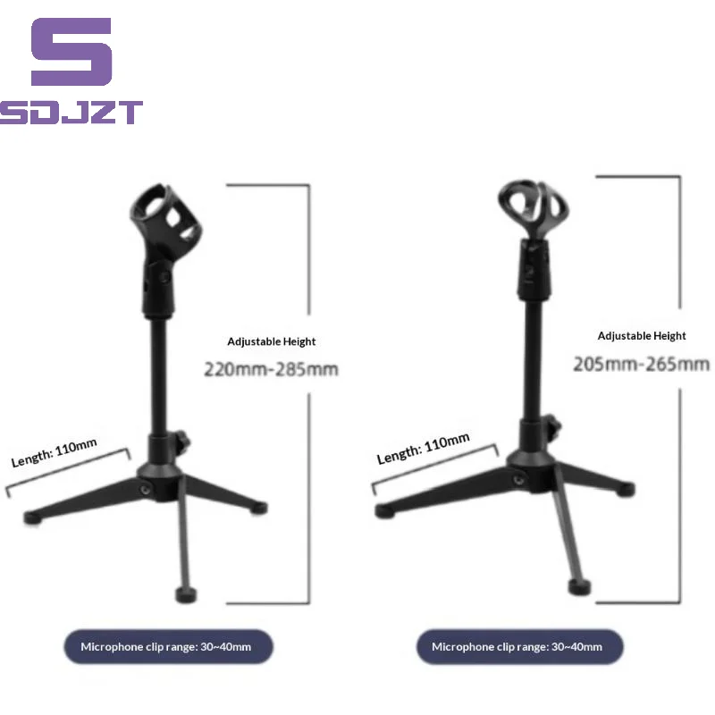 1Pcs Portable Table Stand Lightweight Bracket Adjustable Microphone Stand Desktop Tripod Table Stand Clip Holder