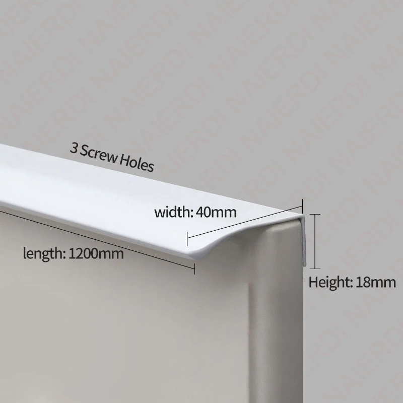 Naierdi weiß lange Schrank griffe Aluminium legierung 800-1200mm versteckte Möbel Griff Schublade Knöpfe Schrank zieht