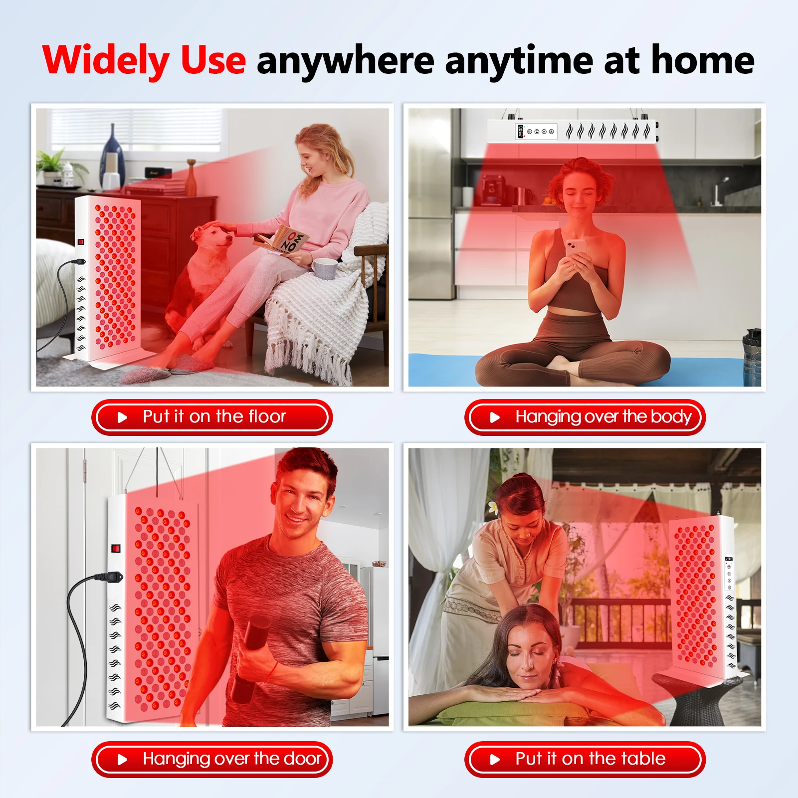 Thérapie par la lumière rouge pour le corps et le visage, panneau lumineux 850nm 660nm 600W, lumière proche infrarouge LED, appareils de beauté pour le visage et les muscles du corps