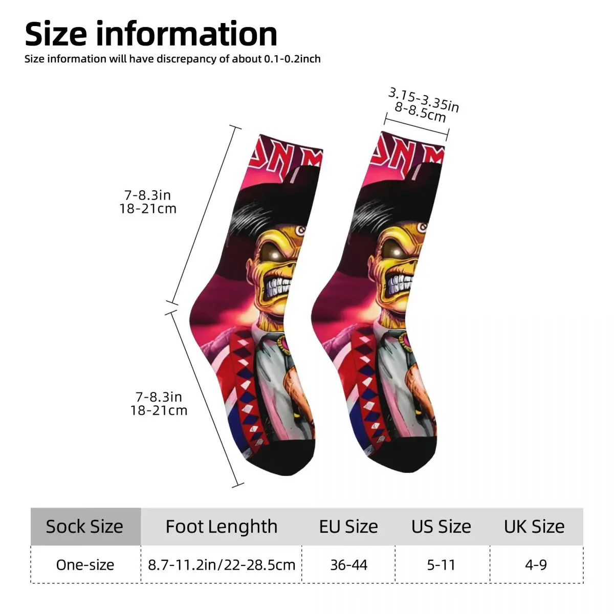 Iron Socks Maidens Creazy Design Funny Stockings Winter Non Slip Adults Men Socks Breathable Custom Running Sports Socks