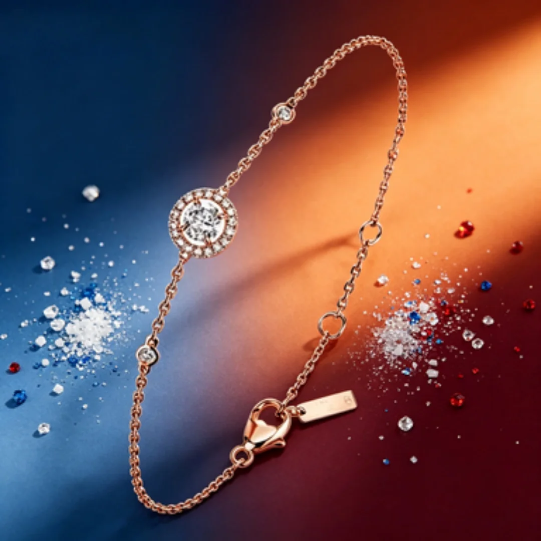 

European and American blogger's light luxury style rose gold adjustable fine bracelet