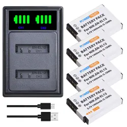 EN-EL12 ENEL12 1400mAh Battery and LED USB Charger for Nikon Coolpix A1000 B600 W300 A900 AW100 AW110 AW120 AW130 S6300 S8100