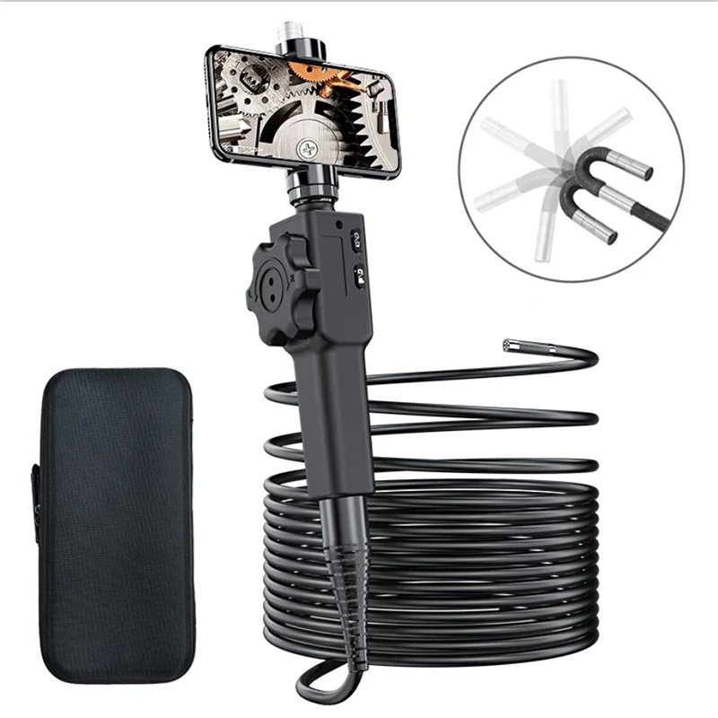 Articulating Borescope HD Industrial Endoscope with Two-Way 180 Degree Car Inspection Camera for IOS Android