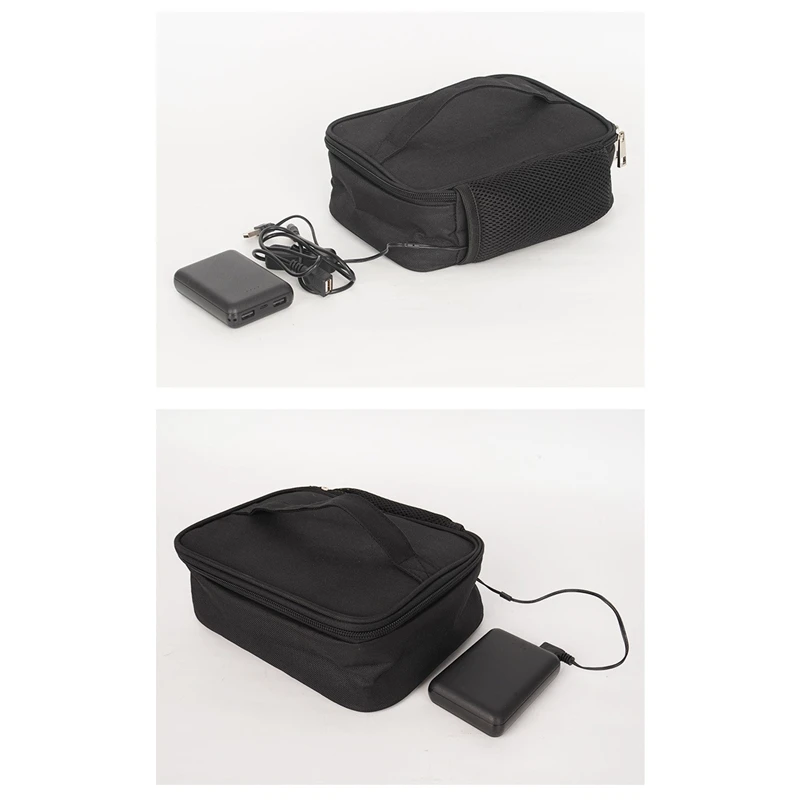 USB Power Bank Food Heating Lunch Box Waterproof Picnic Food Warmer Container Bag Electric Lunch Box Bag