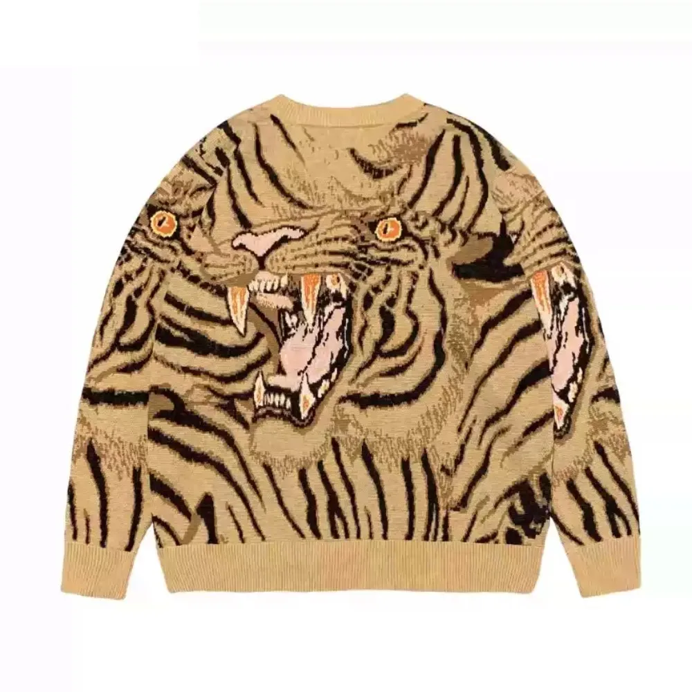 Image 5: Pulls en tricot jacquard à motif de tigre 24SS, pulls en tricot japonais pour hommes