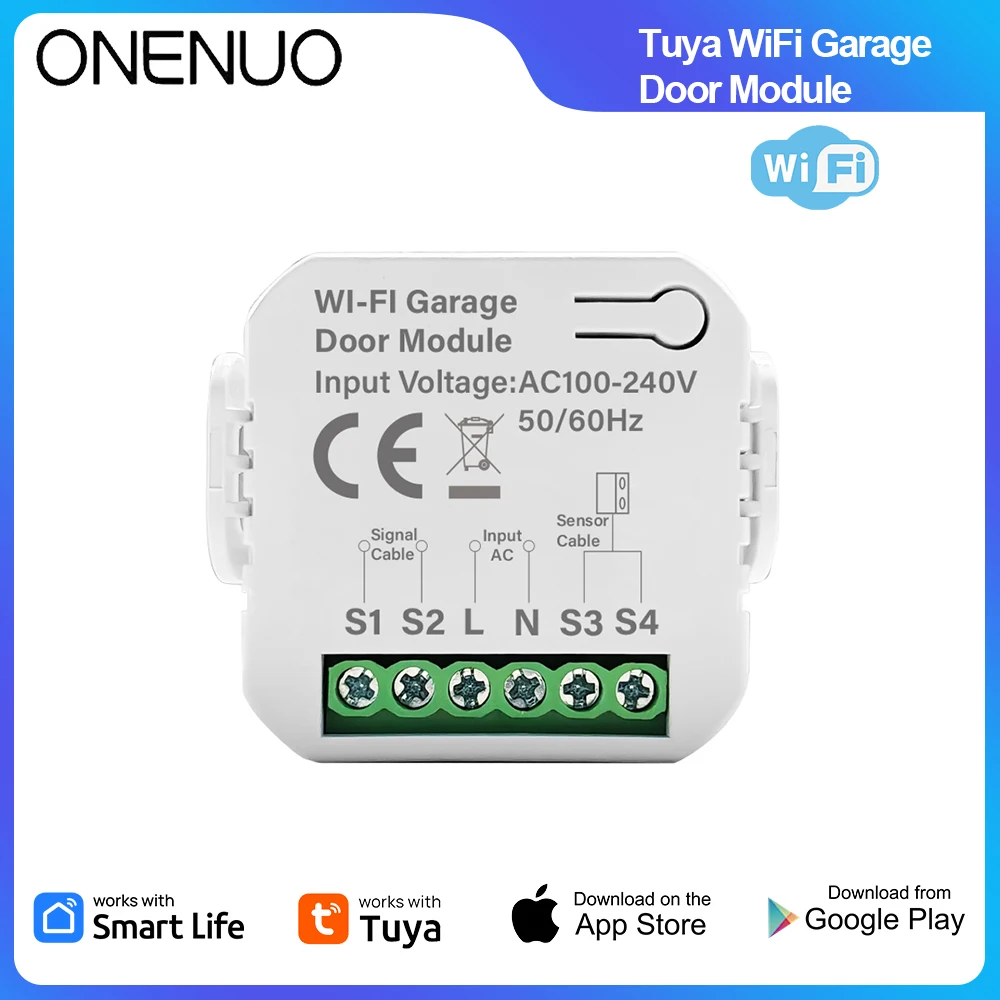 

Smart Tuya WiFi Garage Door Switch with Smart Life APP Controller - Remote Opening And Closing Works with Alexa And Google Home