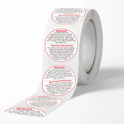 A Reel Candle Warning Sticker Label Sticker for Candle Jars Waterproof Adhesive Scented Candle Logo Glass Cup Decor DIY Gifts